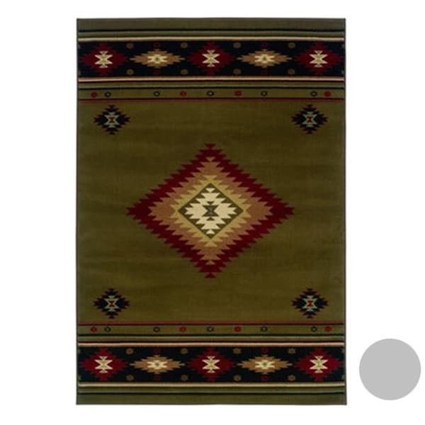 Sphinx By Oriental Weavers Oriental Weavers Hudson 087J1 8' Round Round - Green/ Red-Polypropylene H087J1235RDST - main